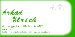 arkad ulrich business card